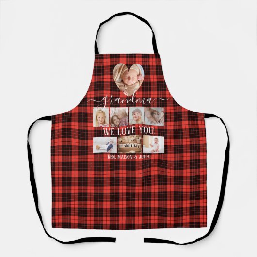 Red Black Pset 8 Photo Collage Gift Personated Schort (Voorkant)