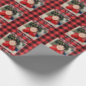 Red Black Pset Custom Photo Kerstfeestdag Cadeaupapier (Hoek)