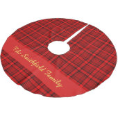 Red Black Pset Familienaam Aangepast kerstfeest Kerstboom Rok (Gekanteld)