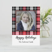 Red Black Pset Feestdagenkaart (Staand voorkant)