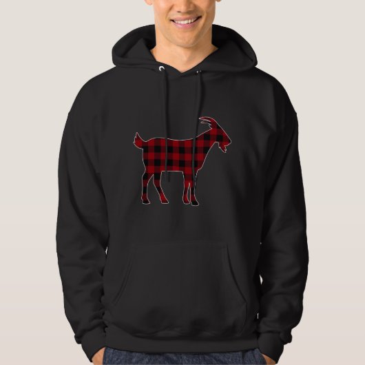 Red Black Pset Goat Lover Farmer Matching Family Hoodie (Voorkant)