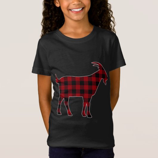 Red Black Pset Goat Lover Farmer Matching Family T-shirt (Voorkant)