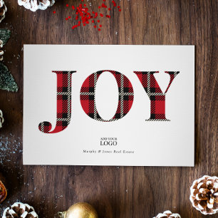 Red Black Pset Joy-kaart met Logo kerstkaart Kaart