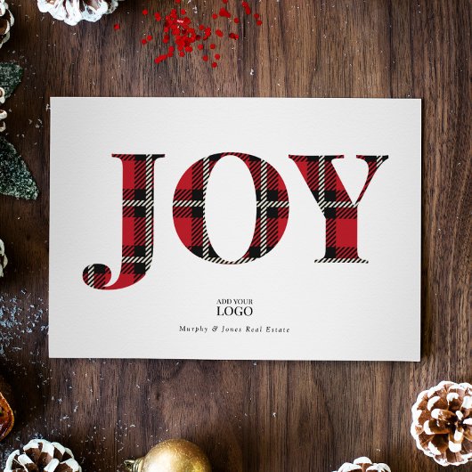 Red Black Pset Joy-kaart met Logo kerstkaart Kaart
