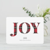 Red Black Pset Joy-kaart met Logo kerstkaart Kaart (Staand voorkant)