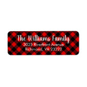 Red Black Pset-kerstterugzendadres Etiket (Voorkant)