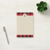 Red Black Pset Kraft Rustic Monogram Initiaal Post-it® Notes (Kantoor)