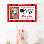 Red Black Pset School Colors Afstuderen Spandoek (Insitu)