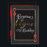 Red Black Queen of Hearts Vegas 21st Birthday Kaart<br><div class="desc">Aanpassen voor elke gebeurtenis</div>