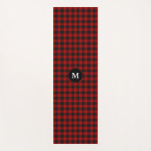 Red Black Rob Roy Tartan Monogram Initiaal Yogamat (Voorkant)