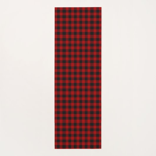 Red Black Rob Roy Tartan Monogram Initiaal Yogamat (Achterkant)