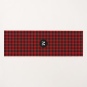 Red Black Rob Roy Tartan Monogram Initiaal Yogamat (Voorkant (horizontaal))