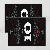 Red & Black Rock 'n' Roll Music Thed Wedding Briefkaart (Voorkant / Achterkant)