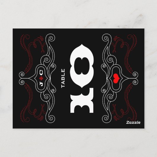 Red & Black Rock 'n' Roll Music Thed Wedding Briefkaart (Achterkant)