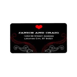 Red & Black Rock 'n' Roll Music Thed Wedding Etiket