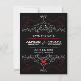 Red & Black Rock 'n' Roll Music Thed Wedding Save The Date