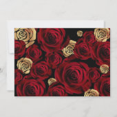 Red Black Roses Birthday Party Invitation Kaart (Achterkant)