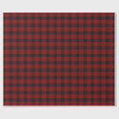Red Black Rustic Buffalo Pset Checkered Farmhouse Cadeaupapier (Vlak)