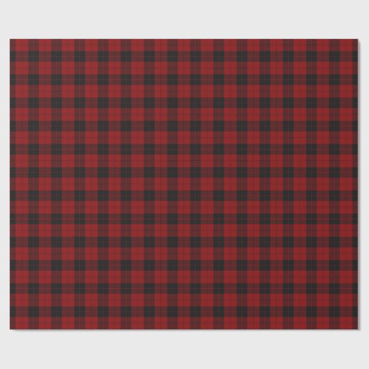 Red Black Rustic Buffalo Pset Checkered Farmhouse Cadeaupapier (Vlak)