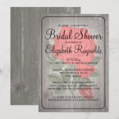 Red Black Rustic Floral Bridal Shower Invitations Kaart (Voorkant / Achterkant)