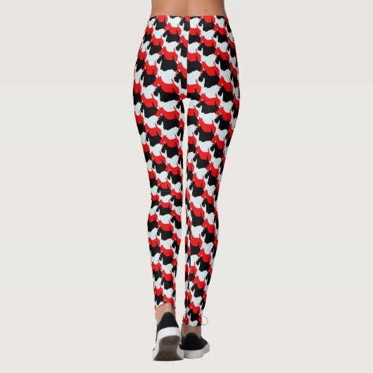 Red Black Scottie Pattern Leggings (Achterkant)