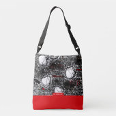 Red&Black Scribble, Crossbody Tas (Achterkant)