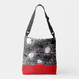 Red&Black Scribble, Crossbody Tas