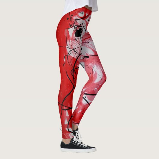 Red&Black Scribble Leggings (Rechts)