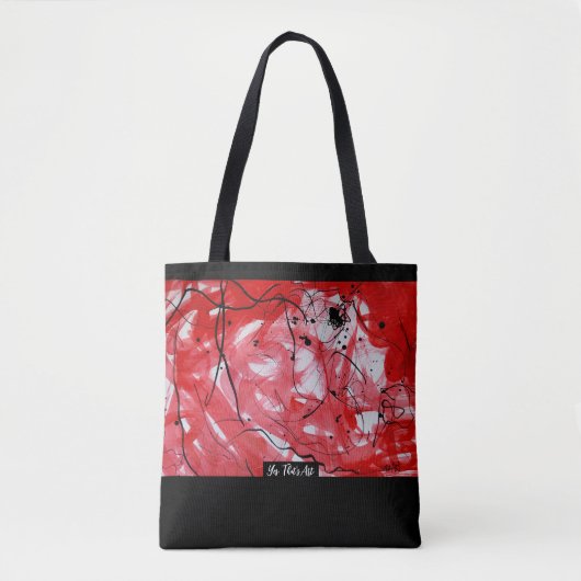 RED&BLACK SCRIBBLE: Tasche Tote Bag (Voorkant)