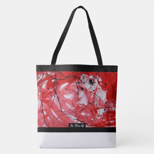 RED&BLACK SCRIBBLE:  TOTE BAG (Voorkant)