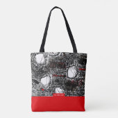 Red&Black Scribble, Tragetaschen Mit Langen Träger Tote Bag (Achterkant)