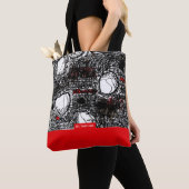 Red&Black Scribble, Tragetaschen Mit Langen Träger Tote Bag (Dichtbij)