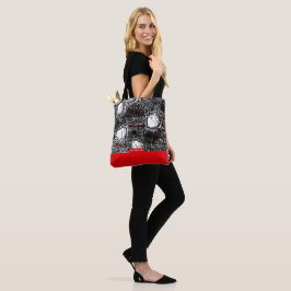 Red&Black Scribble, Tragetaschen Mit Langen Träger Tote Bag