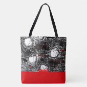 Red&Black Scribble, Tragetaschen Mit Langen Träger Tote Bag (Voorkant)