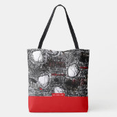 Red&Black Scribble, Tragetaschen Mit Langen Träger Tote Bag (Achterkant)
