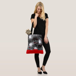 Red&Black Scribble, Tragetaschen Mit Langen Träger Tote Bag