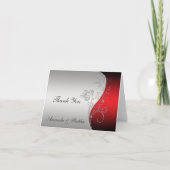 Red Black Silver Hartelijk dank Bedankkaart (Voorkant)