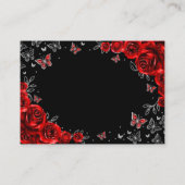 Red Black Silver Quinceanera Reception Details Informatiekaartje (Achterkant)