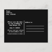 Red Black Silver Valentijn Heart Save the Date Aankondigingskaart (Achterkant)