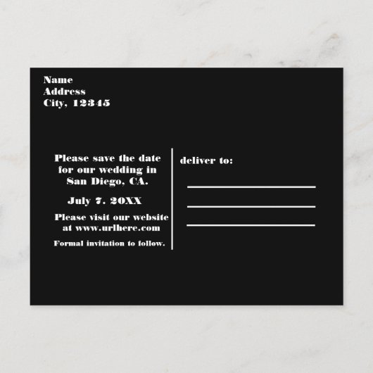 Red Black Silver Valentijn Heart Save the Date Aankondigingskaart (Achterkant)