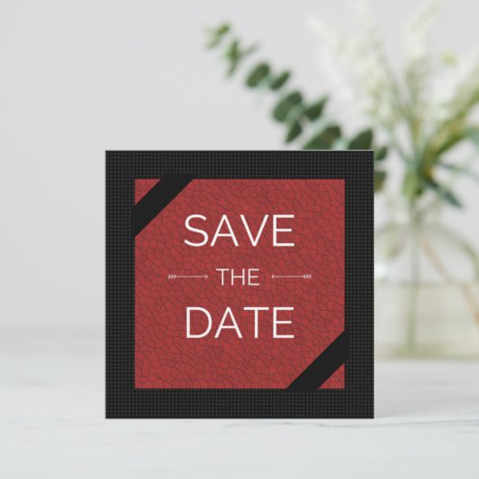 Red Black slaat de datum op Save The Date (Staand voorkant)