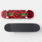 RED BLACK SNAKE DRAGON, Green Emerald Persoonlijk Skateboard (Horizontaal)