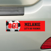 Red Black Soccer Team Bumpersticker (Op auto)