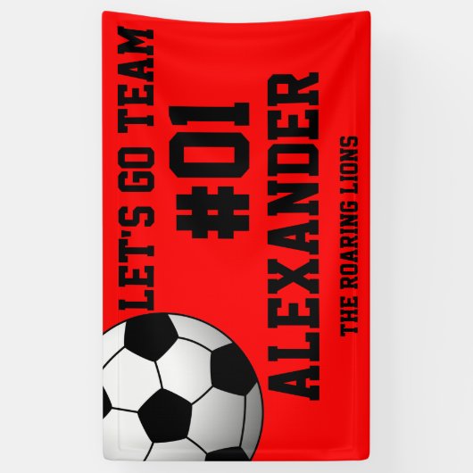 Red Black Soccer Team Spandoek (Verticaal)