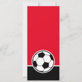 Red Black Soccer Ticket Birthday Party foto Kaart (Achterkant)