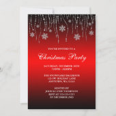 Red Black Sparkle Snowflakes kerst Kaart (Voorkant)