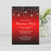 Red Black Sparkle Snowflakes kerst Kaart (Staand voorkant)
