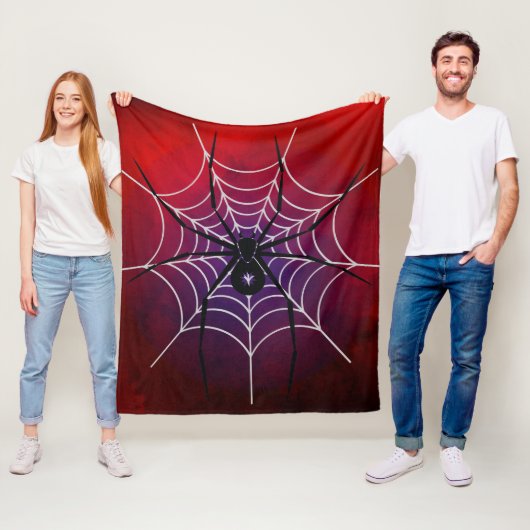 Red Black Spider Throw Blanket Fleece Deken (In situ)
