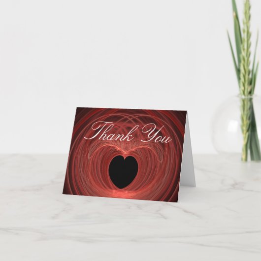 Red Black Spiral Abstract Heart Gratitude-Sjabloon Bedankkaart (Voorkant)