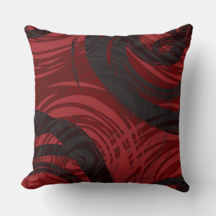 RED BLACK SPIRAL ONTWERP Retro Sierkussen